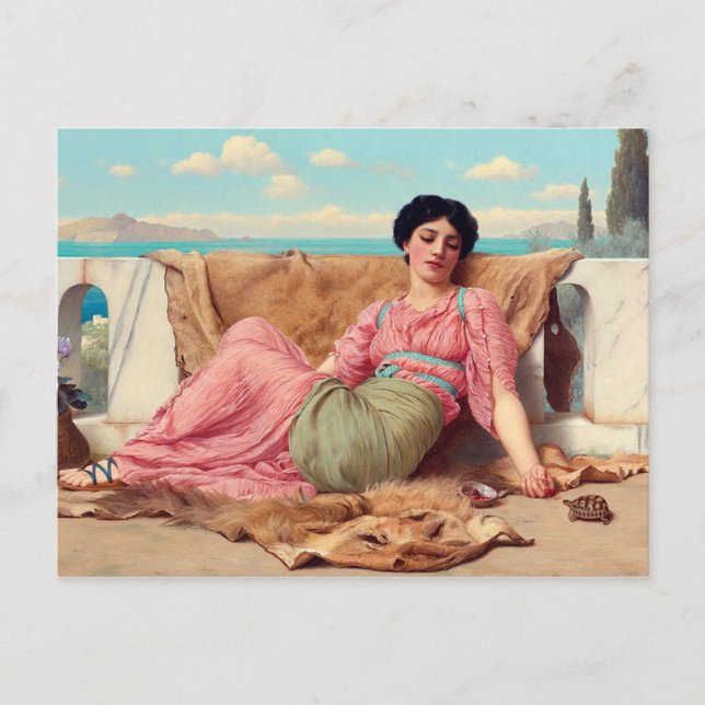 Das ruhige Haustier von Godward Postkarte (Vorderseite)