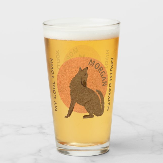 Das rustikale coole Kojote-Imitat-Leder addieren Glas (Vorne (Gefüllt))