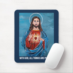 Das Sacred Heart Gemälde von Alfred Fox Mousepad