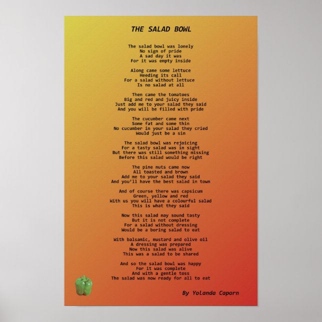 Das Salad Bowl Poster (Vorne)