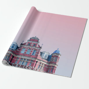 DAS SALISBURY-GEBÄUDE UNTER ROSA HIMMEL GESCHENKPAPIER