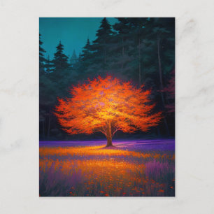 Das sanfte Glühen des Goldenen Baumes Postkarte