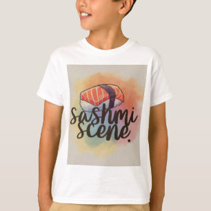 Das Sashimi Scene Watercolor-T-Shirt T-Shirt