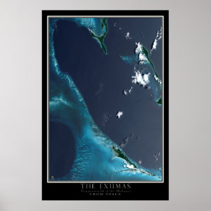 Das Satellitenplakat der Exumas Bahamas Poster