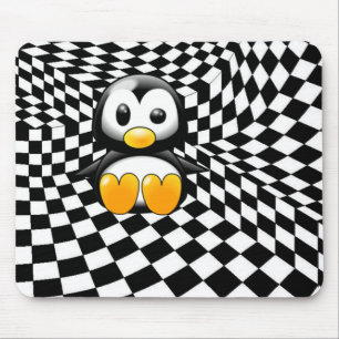 Das Schachbrett-Albtraum eines Penguins Mousepad