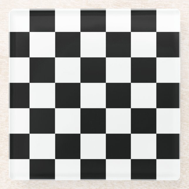 Das Schachbrett Flag Sport Design Glasuntersetzer (Vorderseite)