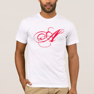 Das Scharlachrot Buchstabe- T-Shirt