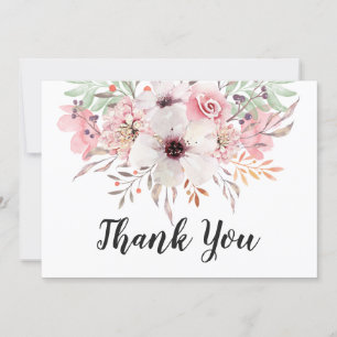 Das schicke Blumen Aquarell-Land danken Ihnen zu Dankeskarte