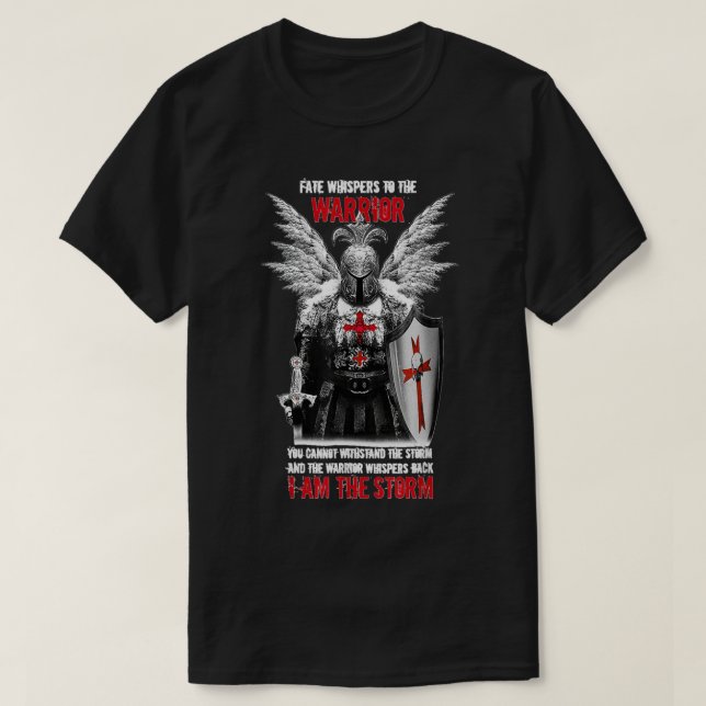 Das Schicksal von Knight Templar flüstert dem Krie T-Shirt (Design vorne)