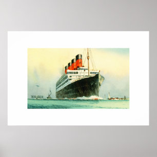 DAS SCHIFF "AQUITANIA CUNARD WHITE STAR" POSTER