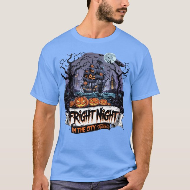 "Das Schiff der Halloween-Gespenster & Fledermäuse T-Shirt (Vorderseite)