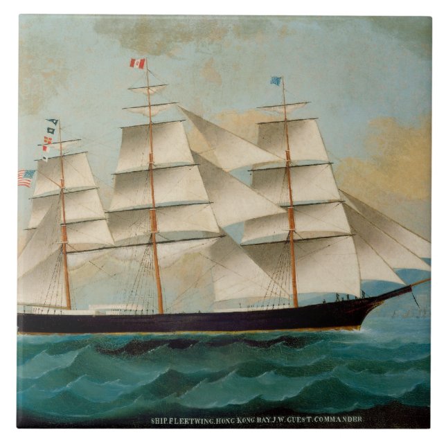 Das Schiff Fleetwing, Hong Kong-Bucht Fliese (Vorderseite)