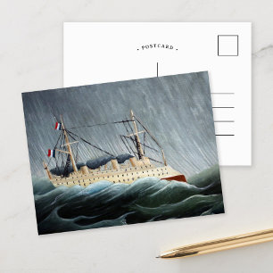 Das Schiff im Tempest   Henri Rousseau Postkarte
