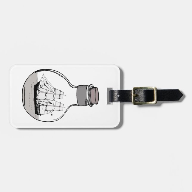 Das Schiff in der Glühlampe Gepäckanhänger (Vorderseite horizontal)