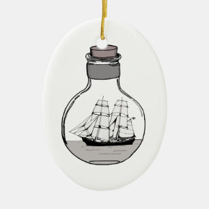 Das Schiff in der Glühlampe Keramikornament