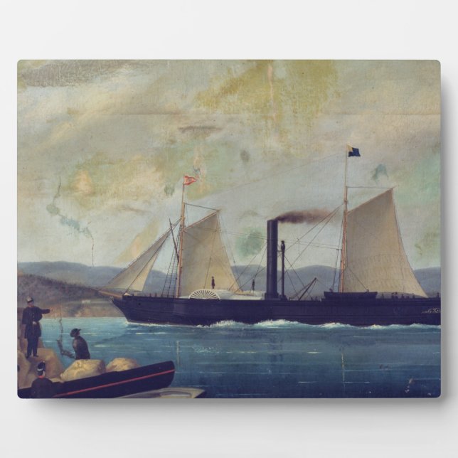 Das Schiff "Mallorca", auf dem George Sand und Cho Fotoplatte (Vorderseite)