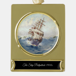 Das Schiff Portpatrick 1900er Banner-Ornament Gold