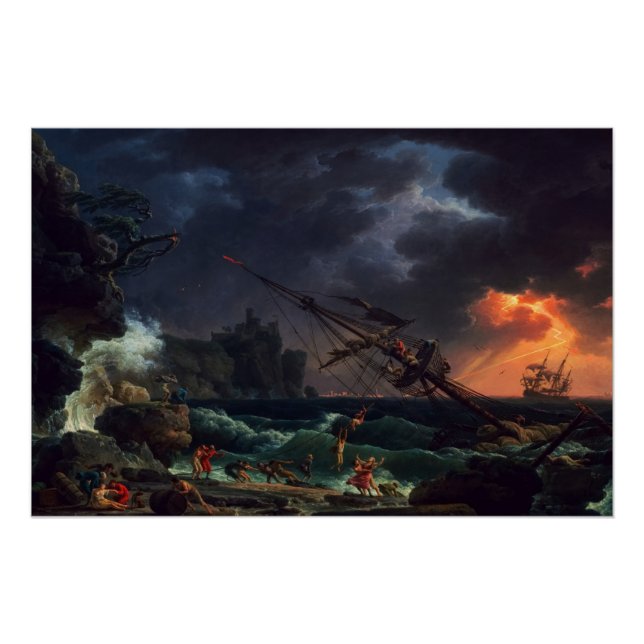 Das Schiffbruch von Claude Joseph Vernet Poster (Vorderseite)