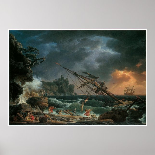 Das Schiffswrack, Claude-Joseph Vernet Poster (Vorne)