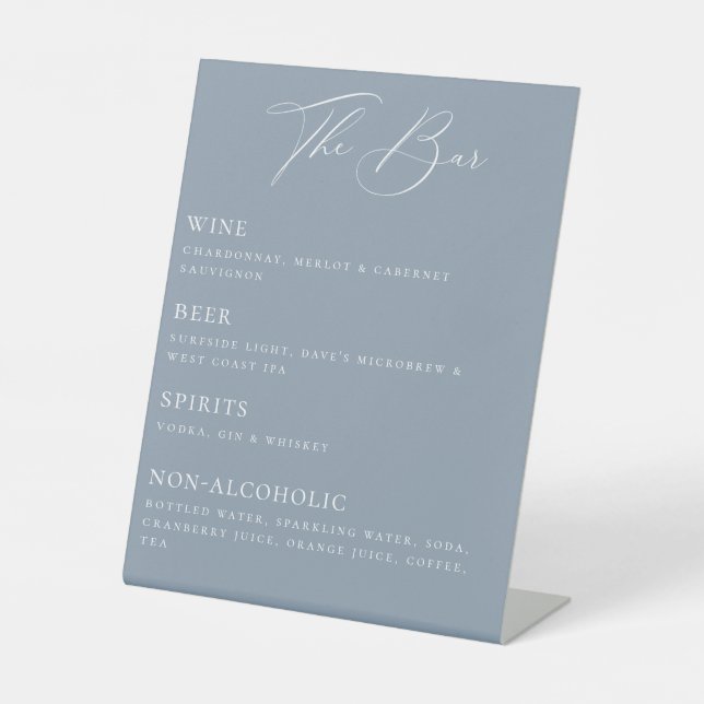 Das Schild "Bar List Pedestal" (Vorderseite)