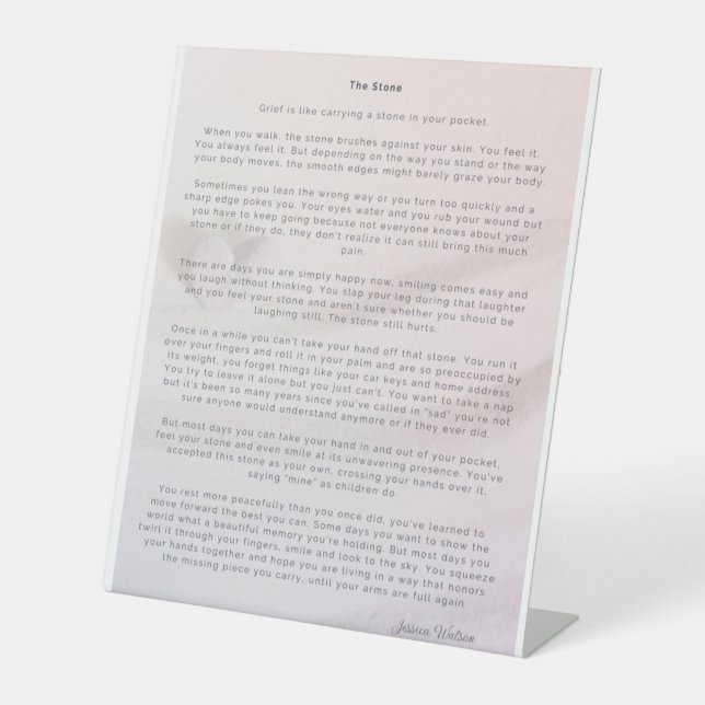 Das Schild "Stone Pedestal" (Vorderseite)