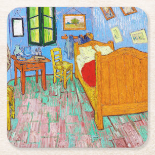 Das Schlafzimmer, Van Gogh Rechteckiger Pappuntersetzer