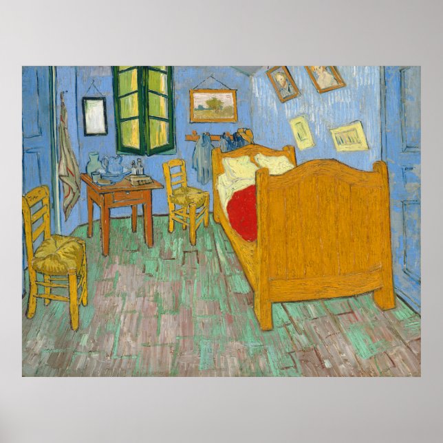 Das Schlafzimmer - Vincent van Gogh (1889) Poster (Vorne)