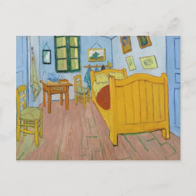 Das Schlafzimmer, Vincent van Gogh Post-Impression Postkarte (Vorderseite)