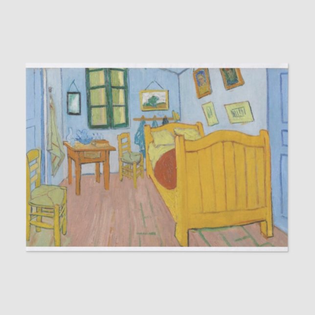 Das Schlafzimmer, Vincent van Gogh Post-Impression Seidenpapier (Vorderseite)
