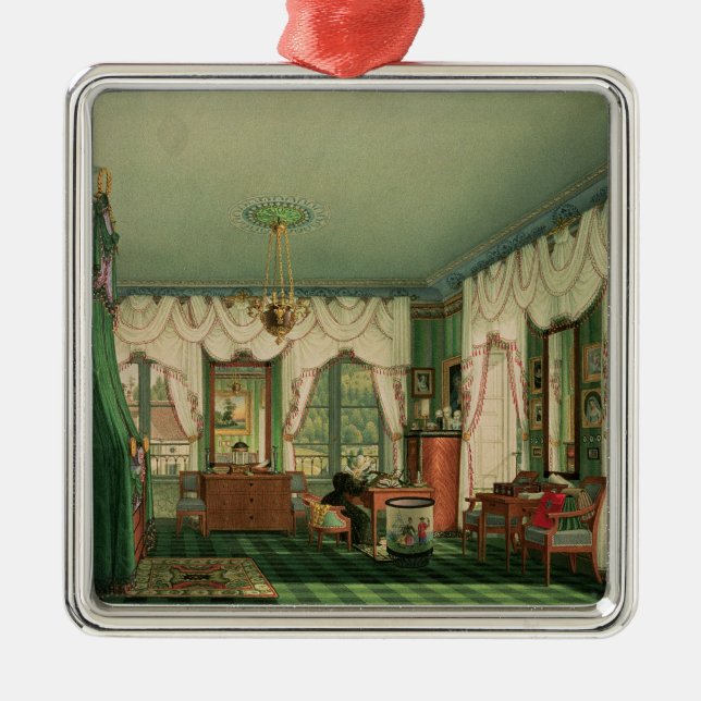 Das Schlafzimmer von Elizabeth von Bayern Silbernes Ornament (Vorne)
