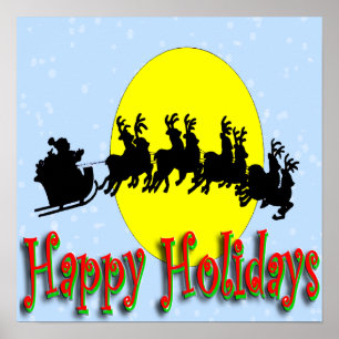 Das Schlittenposter des Weihnachtsmanns Poster