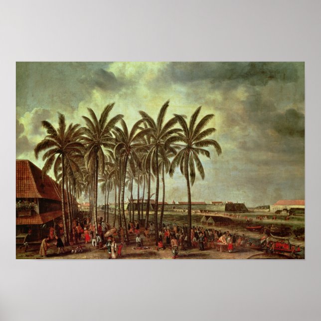 Das Schloss Batavia, aus Kali Besar gesehen Poster (Vorne)