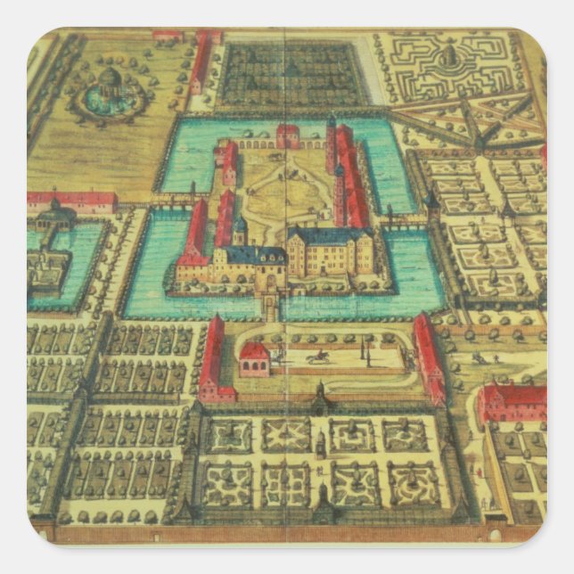 Das Schloss des Fürsten von Kothen Quadratischer Aufkleber (Vorderseite)