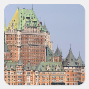 Das Schloss Frontenac in Quebec City, Kanada. Quadratischer Aufkleber