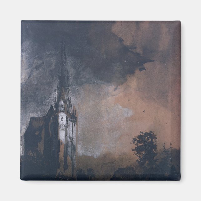 Das Schloss im Mondschein Magnet (Vorne)