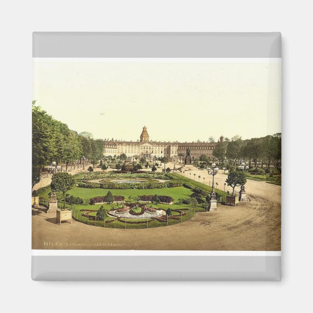 Das Schloss Karlsruhe, Baden, Deutschland, selten  Magnet (Vorne)
