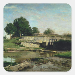 Das Schloss Optevoz, 1859 Quadratischer Aufkleber