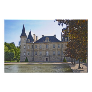 Das Schloss Pichon Longueville Baron und der Teich Fotodruck