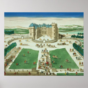 Das Schloss Rambouillet, in Gravur von Antoine Ave Poster