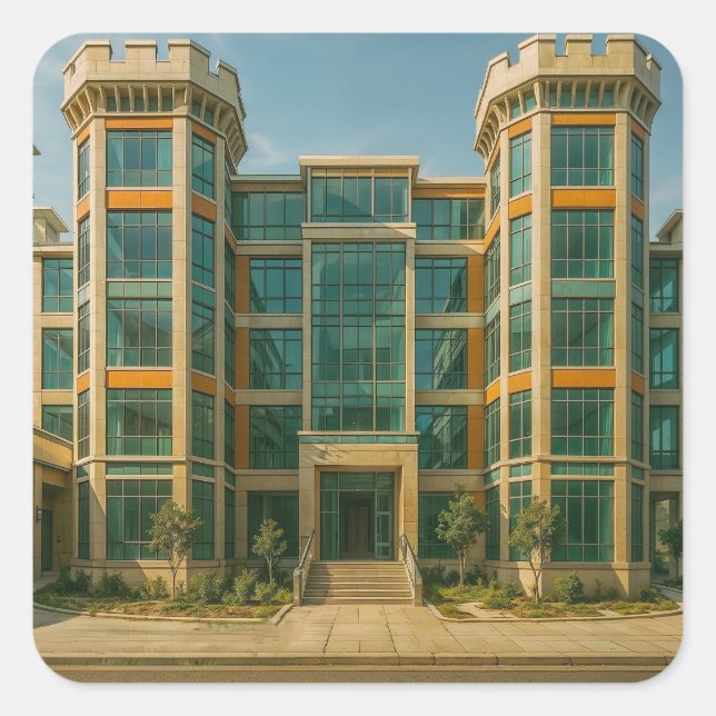 Das Schloss von Crystal Quadratischer Aufkleber (Vorderseite)