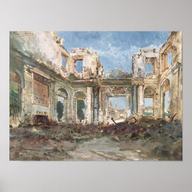 Das Schloss von Saint-Cloud nach dem Feuer Poster (Vorne)