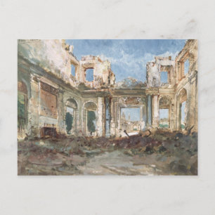 Das Schloss von Saint-Cloud nach dem Feuer Postkarte