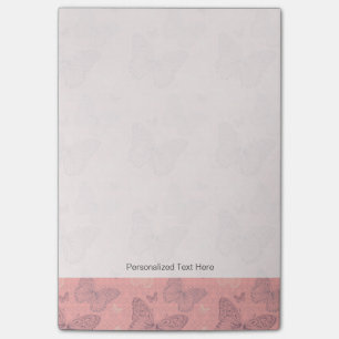 Das Schmetterlings-Rosa Post-it Klebezettel