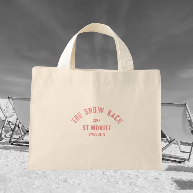 Das Schneebach-Ski-Thema Bachelorette Tote Bag Mini Stoffbeutel (Von Creator hochgeladen)