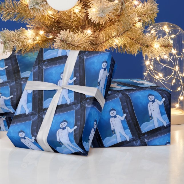 Das Schneemann-Escape-Gemälde von Alfred Fox Geschenkpapier (Feiertage)