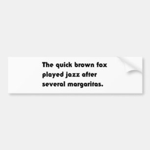 Das schnelle braune Fuchs spielte Jazz... Pangram  Autoaufkleber