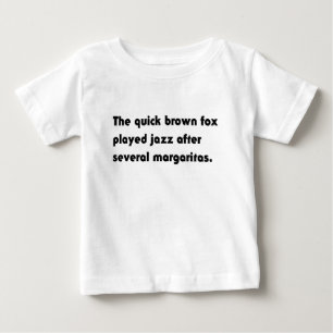 Das schnelle braune Fuchs spielte Jazz... Pangram  Baby T-shirt