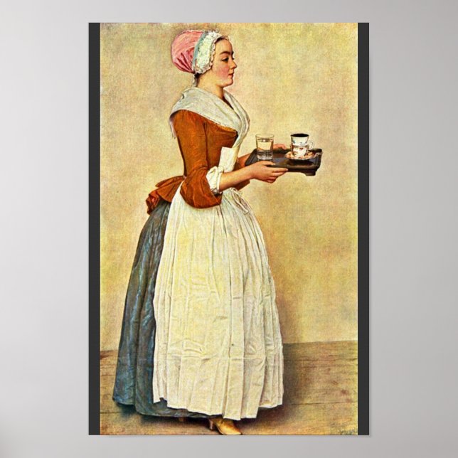 Das Schokoladenmädchen (Miss Baldauf) von Liotard  Poster (Vorne)