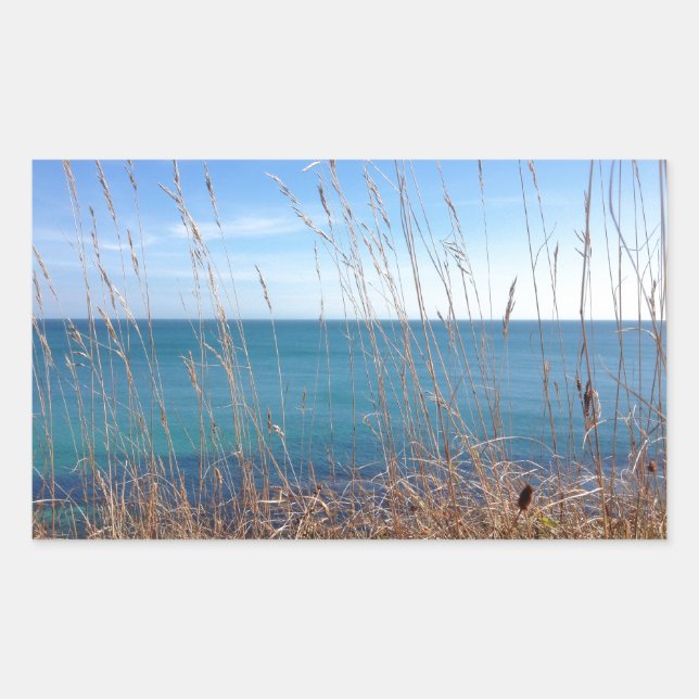 Das schöne Gras und das Meer Rechteckiger Aufkleber (Vorderseite)