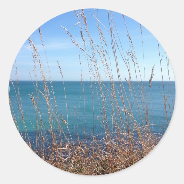 Das schöne Gras und das Meer Runder Aufkleber (Vorderseite)